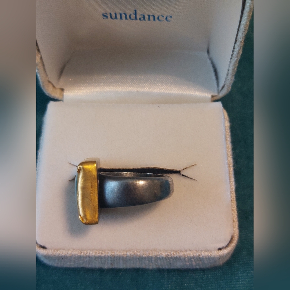 Sundance Phenomena Turquoise 24kt And Oxidized Sterling Silver Ring - Picture 4 of 5